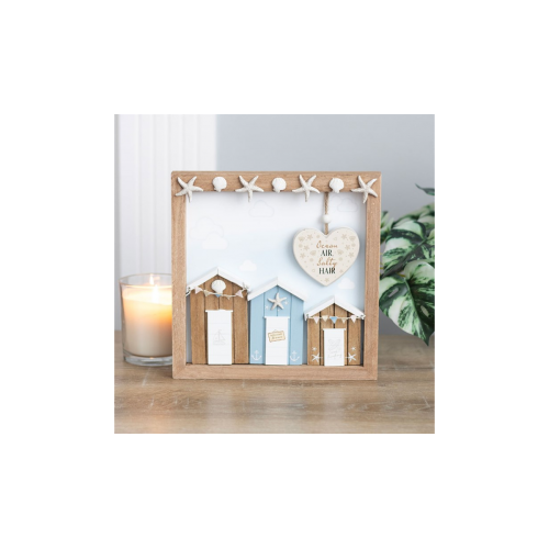 Ocean Air Salty Hair 3D Shell Beach Hut MDF Plaque